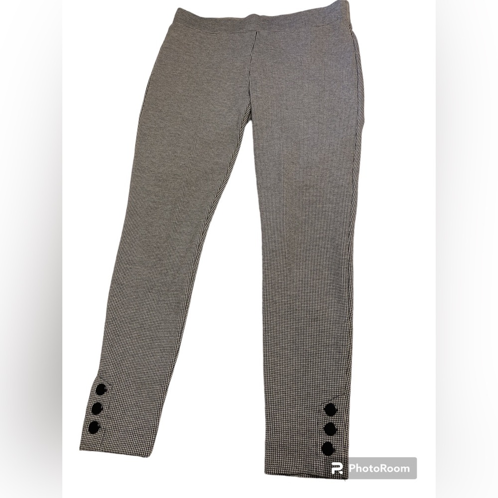 Loft Houndstooth Leggings Pants Black & White Size MP